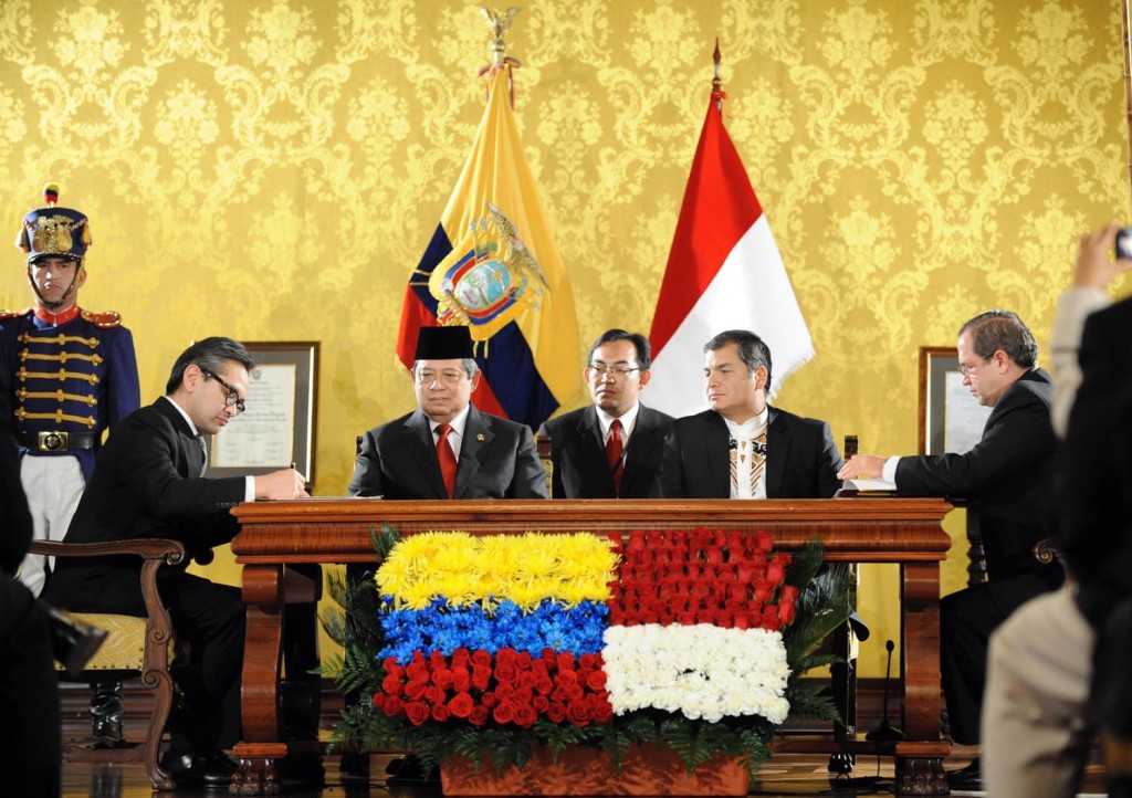 Delegasi Indonesia menandatangani MOU bersama Equador